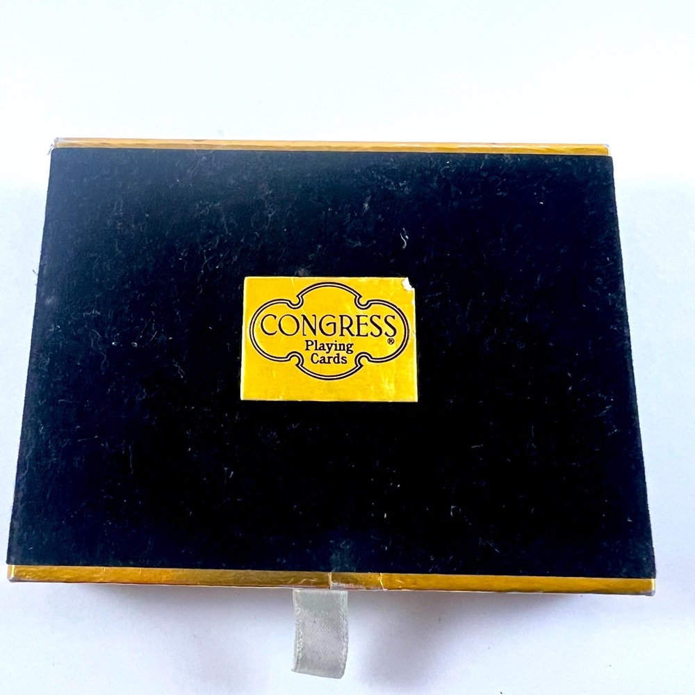 Congress Playing Cards White Roses Vintage